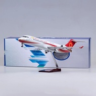 1: 70 with Light 47cm Chengdu Airlines ARJ21 Passenger Aircraft Model Commercial Flight Simulation A