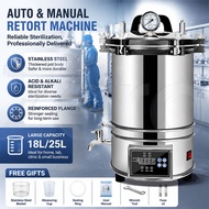 18L 25L Retort Machine & Steam Sterilizer Autoclave Fully Auto Steam Steel Dual Heating 304 Retort D
