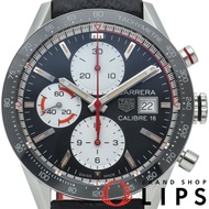 TAG Heuer Carrera Calibre 16 計時碼錶 CV201AP.FC6429，附原廠錶盒、保固卡，不鏽鋼錶殼/皮錶帶，男士腕錶，黑/白配色，拋光處理，成色極佳 [二手]