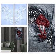 Acuan Rentas Sempadan Naga Dinding DIY Khas untuk Acuan Mural Yangyang Hiasan Rumah Resin 3D Silikon