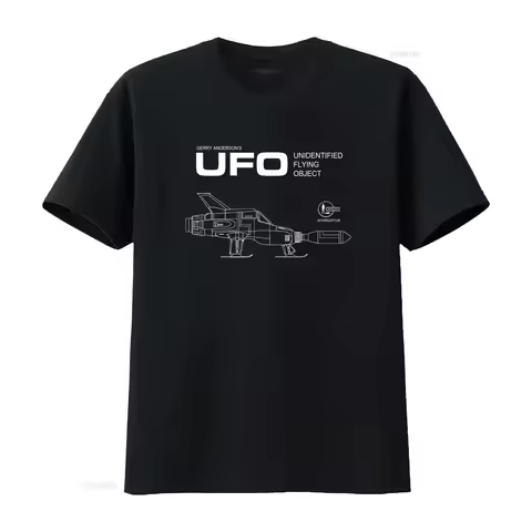 Gerry Anderson's UFO Unidentified Flying Object SHADO TV Series Interceptor Blueprint T Shirt vintag