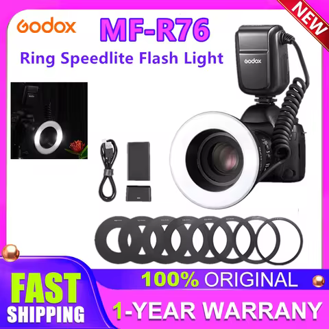 Godox MF-R76 RING76 5000K Macro LED Ring Light Speedlite Flash Light for Sony for Canon for Nikon 5D