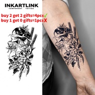 Inkartlink ​​Blindfolded Geisha With Katana Temporary Tattoo Stickers, Waterproof Long-lasting Magic