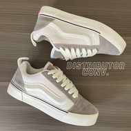 DISKON SALE! Sepatu Gemuk Vans Knu skool Abu-abu Putih For Men and Women Grade A Sneakers Trendy