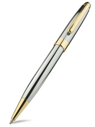 Stonego Twist 原子筆不鏽鋼伸縮筆光滑凝膠中尖（1.0 毫米）黑色墨水可更換優雅簽名筆適合男士女士學校辦公室商務禮品筆金色和銀色