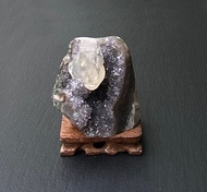 天然原礦異象滿天星招財手紫晶花球鎮共生方解石及黑碧璽快速出貨