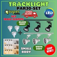 1RAIL + 3LAMPS WITH BULB TRACK LIGHT LED CASING PAR30 BULB REPLACEABLE SPOTLIGHT RAIL BAR LAMP CEILI