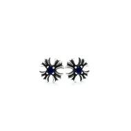 Chrome Hearts Chrome Hearts Blue Diamond Cross Flower Earrings