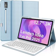 Keyboard Case for Lenovo Idea Tab Pro 12.7'' 2025, Detachable Magnetic Keyboard & Soft PU Cover & Re