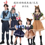 Crazy Animal City Halloween cosplay Costume Anime Rabbit judy Police Officer judy Nick Parent-Child 