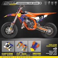 PowerZone Custom Team Graphics Backgrounds Decals For 3M Stickers Kit For KTM SX65 2022 2023 2024 65