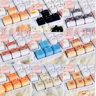 ((Only Keycap, Not Keyboard) Popular Cat Ears-White Cat Healing Series Cat Customized Mechanical Key