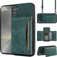 Dswteny Phone Case for Samsung Galaxy A56 5G Wallet Cover with Crossbody Shoulder Strap, PU Leather