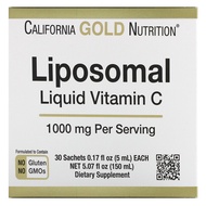 California Gold Nutrition, Liposomal Liquid Vitamin C, Unflavored, 1000 mg, 30 Sachets, 0.17 fl oz  
