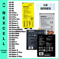NEXCELL Bateri Serasi untuk LG G2 G3 G4 G5 G6 G Lex 2 G Pro Lite Nexus 4 5 5X K4 K8 K10 Pro V10 V20 
