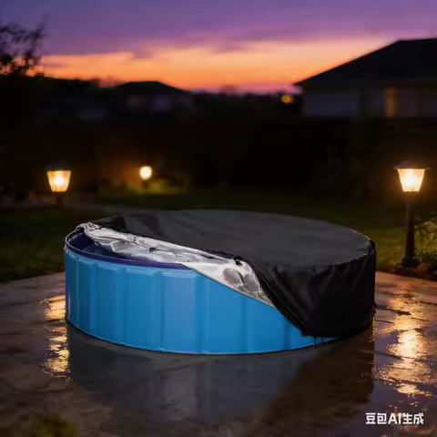 6ft/8ft/10ft/12ft Round Swimming Pool Cover Above Ground Pools Dust Cover Oxford Cloth Foldable Prot