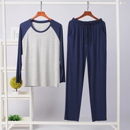 New Mens SpringSummer ModaL 2PCS Pajamas Sets Homewear Soft Large Size Sleepwear Sets for Men Casual