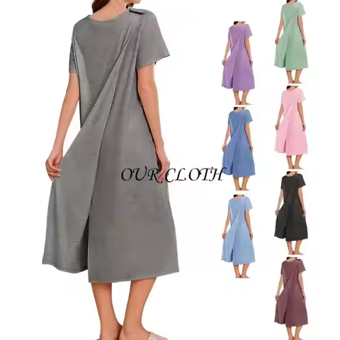 Patient Gown With Adaptive Design Overlap Open Back Tear Away Hospital Dress Y1AC