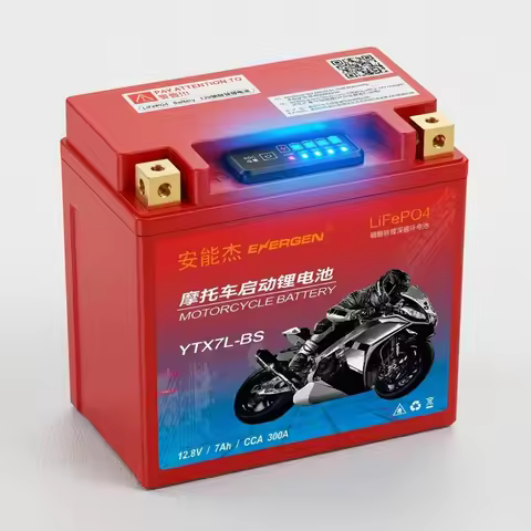 Motorcycle Battery 12.8V 5Ah 7Ah 9Ah CCA 200A-400A LiFePO4 Scooter Starter Built in BMS Lithium Batt