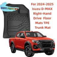 For 2024-2025 Isuzu D-MAX Right-Hand Drive Vehicles - Specialized Floor Mats & Full TPE DMAX Trunk M
