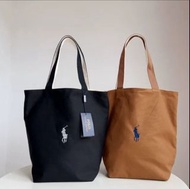Polo Ralph Lauren Canvas Tote bag 小馬雙面帆布刺繡標托特包單肩包