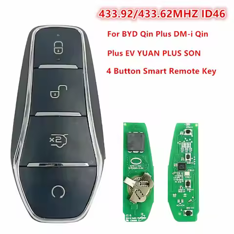 KEYECU 4 Button Smart Remote Key Fob 433.92/433.62MHZ ID46 F4H F4AM F4AT F4H For BYD Qin Plus DM-i Q