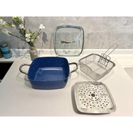 OCENO 24x24 Multifunctional Square Pot and Pan, 9cm high, can cook on induction cooker - 5 USES for 