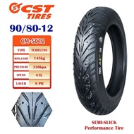 CST 90/80-12 CM-SC12 SEMI SLICK EV MOTOR TIRE TYRE TAYAR GGR LION G1 YADEA E8S GT20 RS20 ZEEHO AE4