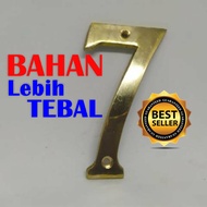 HIASAN DINDING [THICK Material] Numbers 7 Letters Brass House Numbers 10 Cm High Numbers Numbers 7 W
