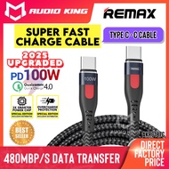 REMAX Turbo Fast Charging Laptop Type C To Type C 100W 5A Cable Data Kabel USBC Cas Android AKRC187C