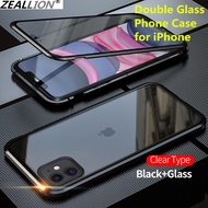 Zeallionสำหรับ [Apple iPhone 6 6S 7 8 Plus X Xs Max XR] กระจกด้านข้างโลหะแม่เหล็กการดูดซับClearกระจกเทมเปอร์เคสโทรศัพท์ [พร้อมในสต็อก]
