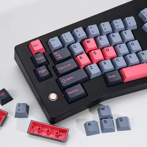 KBDiy Double Shot PBT Keycaps GMK 8008 Set 174 Keys Cherry Profile Custom Red Retro 1353 Key Caps Fo