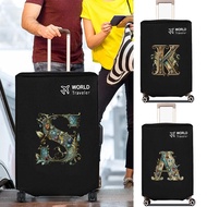 20-30 Inch Black Luggage Cover Non-Woven Luggage Protective Cover Letter Pattern Luggage Cover