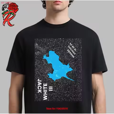 Jack White Iii Poster For Show In Chicago On October 28 2024 T Shirt vintage Washed streetwear fashi