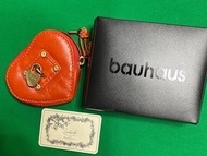 北京帶回-包豪氏Bauhaus品牌正品橘色復古Vintage 愛心小零錢包-全新未用過特價出清