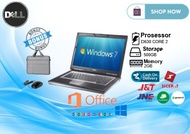 Dell Latitude D630 Core 2 Duo 2GB RAM 500GB HDD Laptop Gaming Silber Hitam + Mouse + Tas