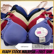 hin Sponge Bra Women Wireless Non-wired Cotton Cup CD Plus Size Plain / Baju Dalam Wanita Tanpa Span Xde Dawai Xde Besi