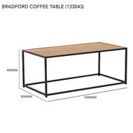 Furniture Direct BRADFORD 100x50CM Metal Frame Coffee Table-Oak