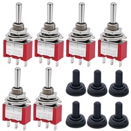 Twidec/6Pcs Mini Momentary Toggle Switch SPDT 3 Position 3 Pins (0N)-Off-(ON) Miniature Toggle Switc