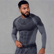 Men Long Sleeve Compression Shirt Breathable Gymshark Sports T-shirt Gym Workout Fitness Running Top