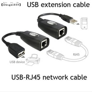 Dangai359 USB Extension Ethernet RJ45 Cat5e/6 Cable LAN Adapter Extender Over Repeater Set