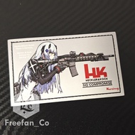 Girls Frontline HK416 Kelukai Midnight Gospel "Never Compromise" UV Faux Leather Velcro Morale Stamp