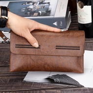 2024 Men's Wallet Long Youth PU Leather Wallet Men's Business Ticket Holder with Lid Men's Wallet So