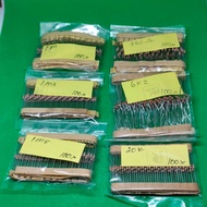 100pcs RESISTOR 1/8 0.8 Seperdelapan WATT Watts RENCENG TAIWAN - 1M5