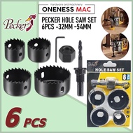 PECKER HOLE SAW SET 6PCS -32MM ~54MM