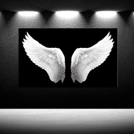 iKNOW FOTO Large Black and White Canvas Prints Angel Wings Wall Art Contemporary Art Painting for Li
