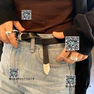 Our Legacy黑色真皮帶簡約金屬針扣手工皮帶休閑通勤男女同款