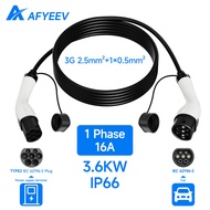 AFYEEV Portable EV Charger Type 2 to Type 2 IEC62196-2 EVSE Fast Charging Cable  Electric Car Charge