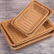 Imitation Rattan Rectangular Bread Basket Rattan Basket Rattan Basket Storage Basket Plastic Storage