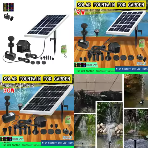 Qwinn 2026-9W Solar Water Fountain Water Pump With Pond With for Garden Park Water Feature Pool (JT-
